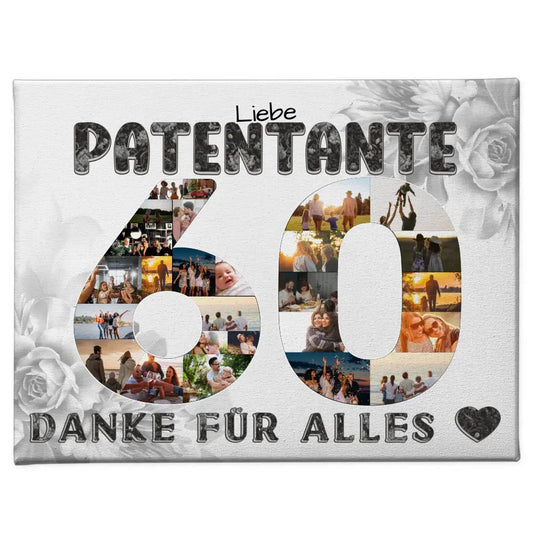 60 Geburtstag Geschenk Personalisiert Patentante Leinwand Danke für Alles