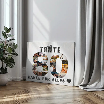 80 Geburtstag Tante Geschenk Personalisierte Leinwand