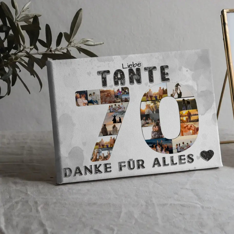 70 Geburtstag Tante Geschenk Personalisierte Leinwand