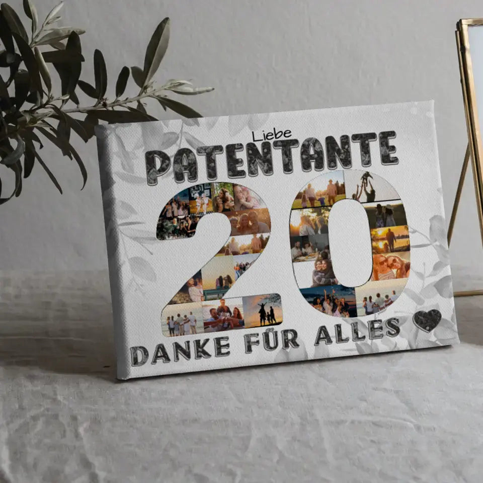 20 Geburtstag Patentante Geschenk Personalisierte Leinwand