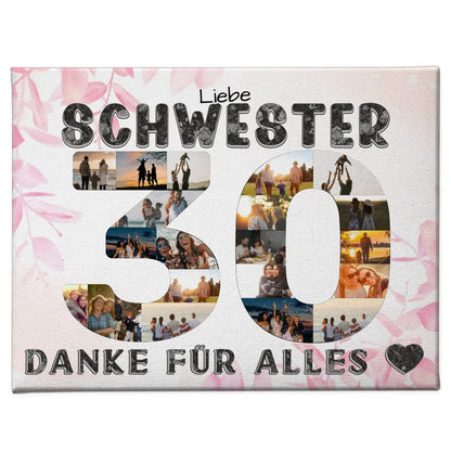 30 Geburtstag Schwester Geschenk Personalisierte Leinwand