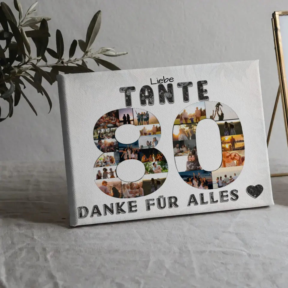 80 Geburtstag Tante Geschenk Personalisierte Leinwand