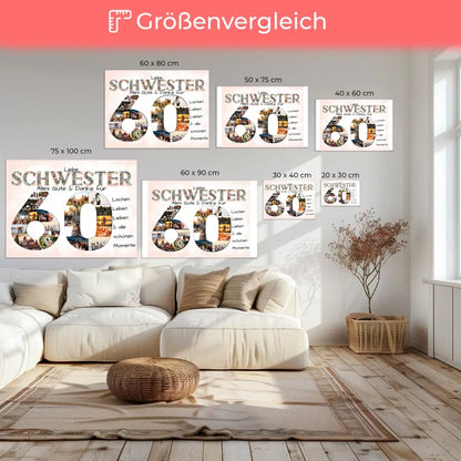 Schwester Geschenk zum 60 Geburtstag mit Fotos