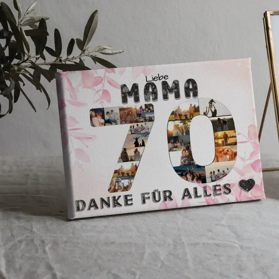 70 Geburtstag Geschenke Leinwand Mama Danke für alles