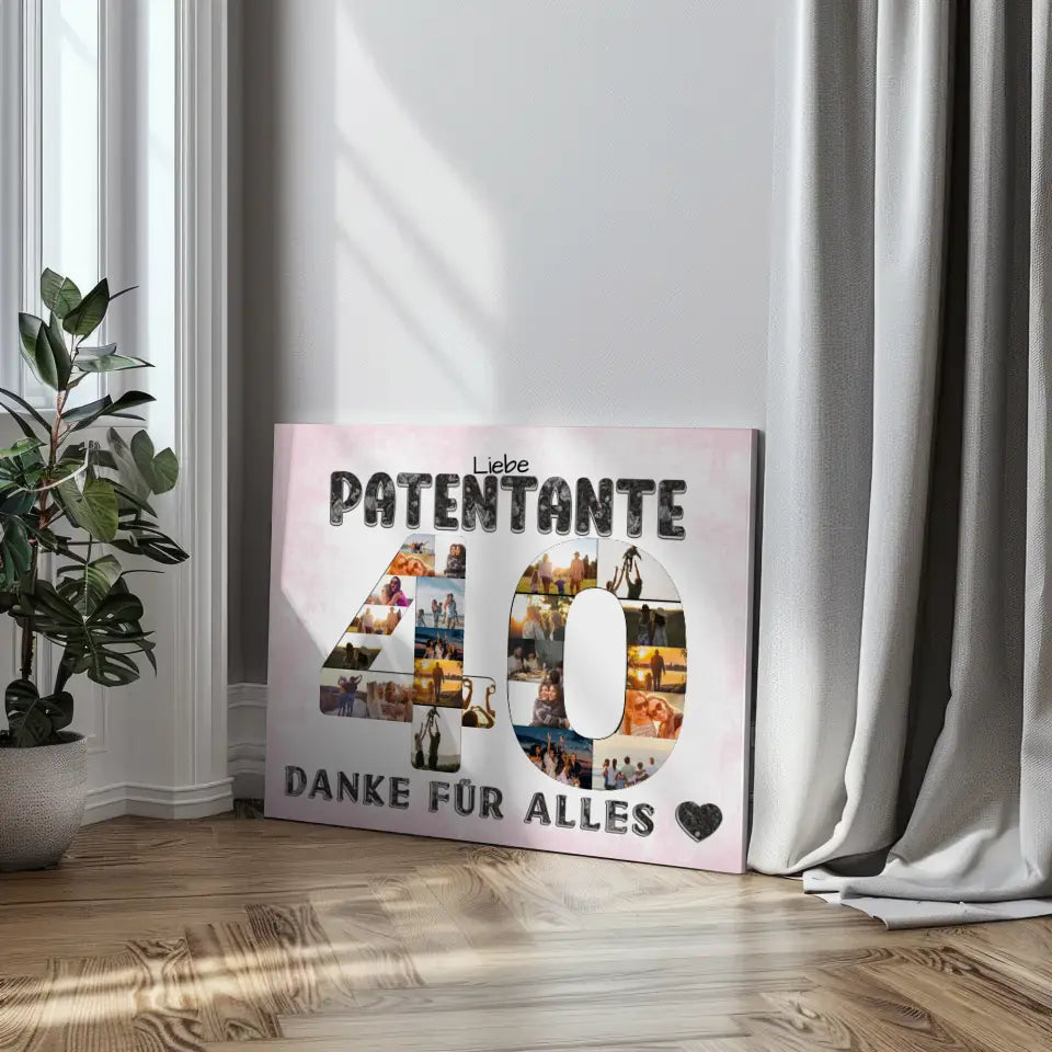 40 Geburtstag Danke für Alles Leinwand personalisiert für