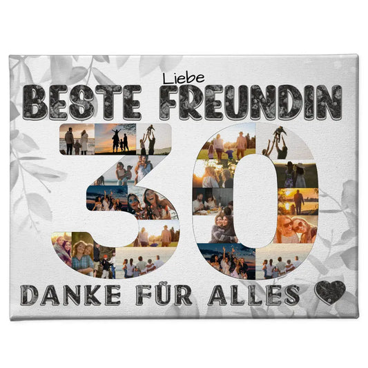 30 Geburtstag Geschenk Personalisiert Beste Freundin Leinwand Danke für Alles