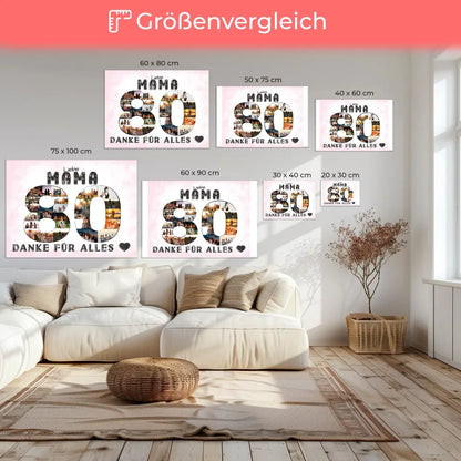 80 Geburtstag Mama Geschenk Personalisierte Leinwand