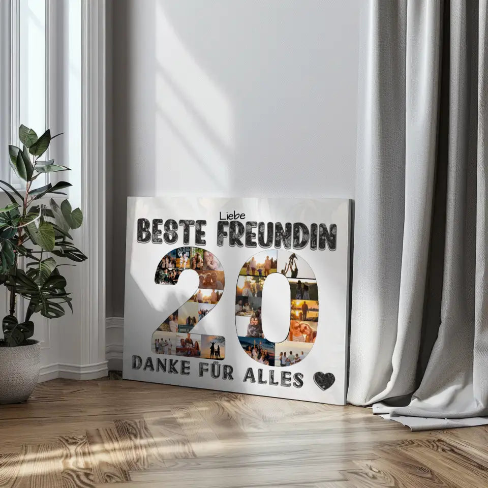 20 Geburtstag Leinwand personalisiert Danke für Alles für