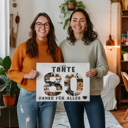 80 Geburtstag Tante Geschenk Personalisierte Leinwand