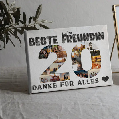 20 Geburtstag Leinwand personalisiert Danke für Alles für