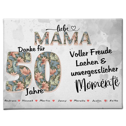 Mama Momente Leinwand Personalisiert zum 60 Geburtstag mit Namen und Fotos