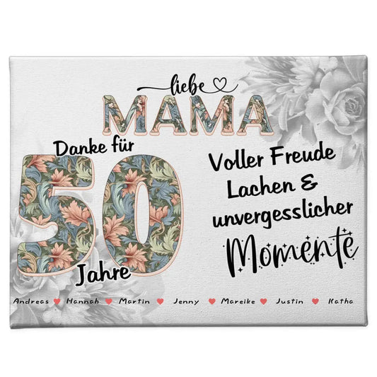 Mama Geschenk zum 50 Geburtstag Unsere Momente mit Namen