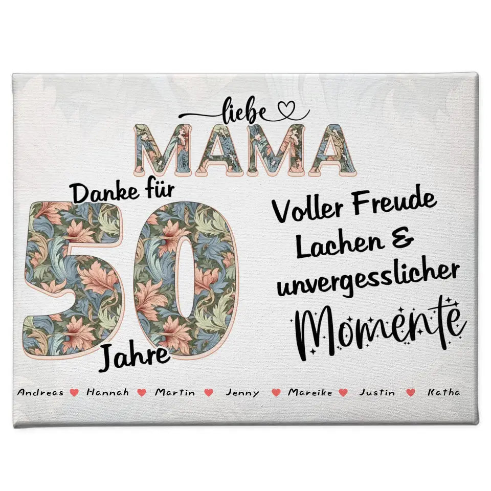 Mama Danke für Alles 70 Geburtstag mit Fotos und Namen