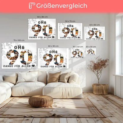 90 Geburtstag Leinwand personalisiert Danke für Alles für