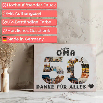 50 Geburtstag Oma Geschenk Personalisierte Leinwand