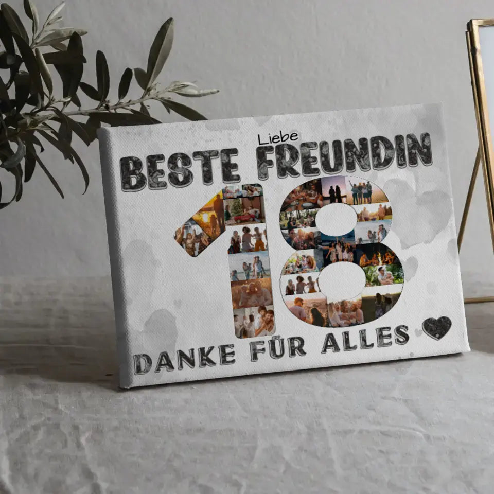 18 Geburtstag Danke für Alles Leinwand personalisiert für