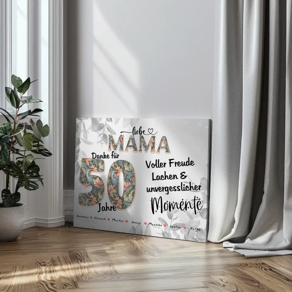 Mama 80 Geburtstag Geschenk Personalisiert Fotocollage mit Namen