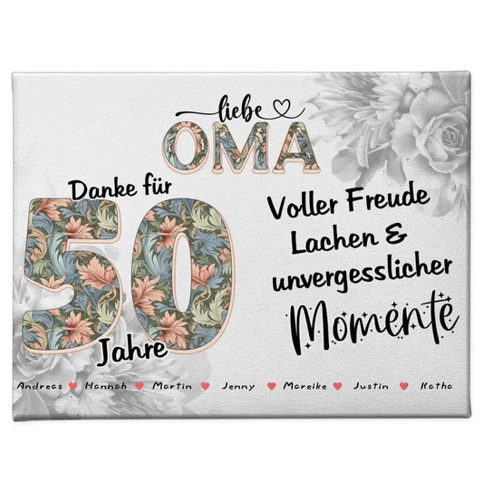 Oma Foto Momente der Familie zum 80 Geburtstag Personalisierte Leinwand