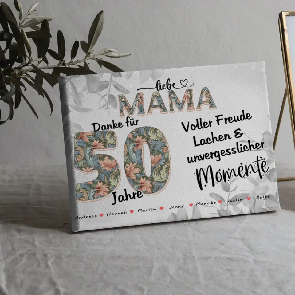 Mama 80 Geburtstag Geschenk Personalisiert Fotocollage mit Namen