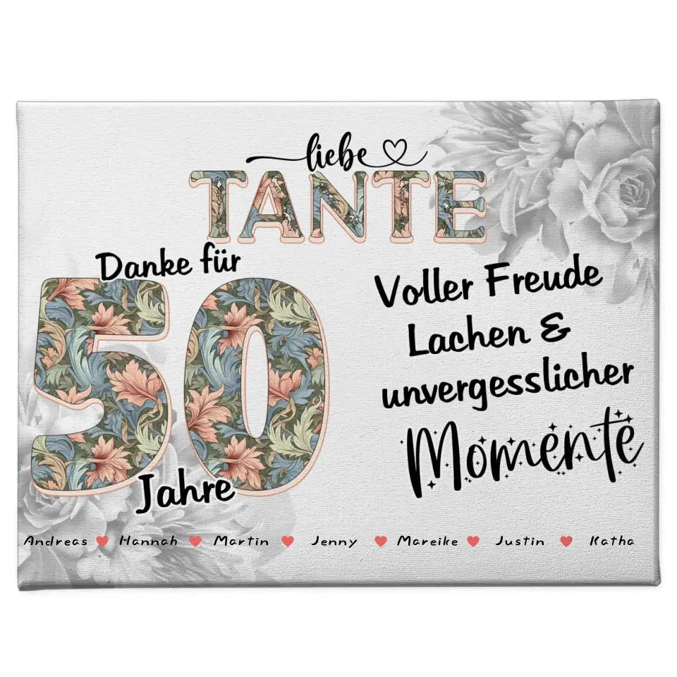 Tante Leinwand mit Namen zum 80 Geburtstag Schöne Momente