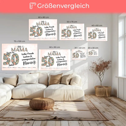 Mama Leinwand personalisiert Schöne Momente Mit Namen zum 40 Geburtstag