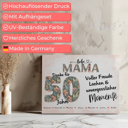 Mama Leinwand personalisiert Schöne Momente Mit Namen zum 40 Geburtstag