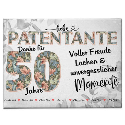 Patentante Leinwand personalisiert Schöne Momente Mit Namen zum 40 Geburtstag