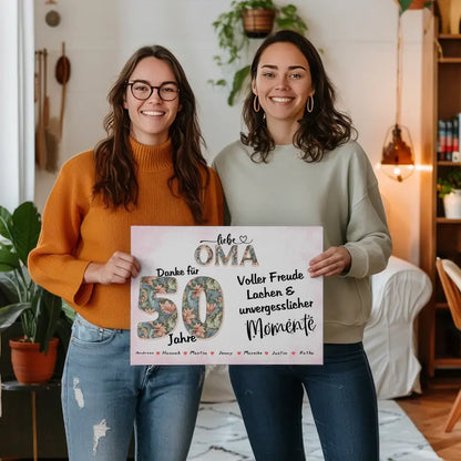 Oma Leinwand mit Namen zum 60 Geburtstag Schöne Momente