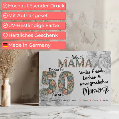 Mama Geschenk zum 50 Geburtstag Unsere Momente mit Namen