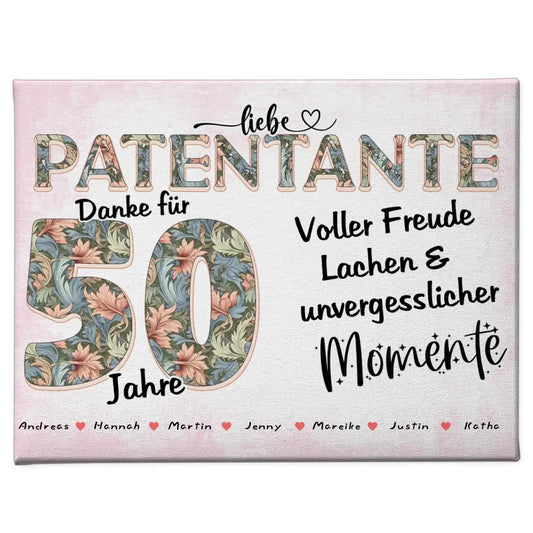 Patentante Momente Leinwand Personalisiert zum 60 Geburtstag mit Fotos 1