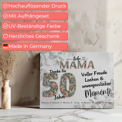 Mama 80 Geburtstag Geschenk Personalisiert Fotocollage mit Namen