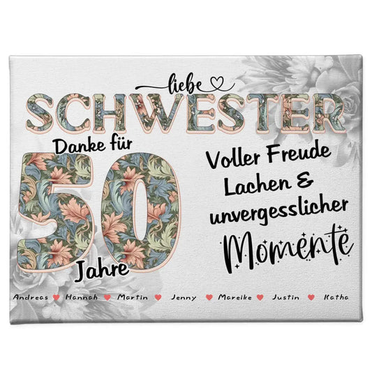 Schwester 18 Geburtstag Geschenk Personalisiert Fotocollage mit Namen