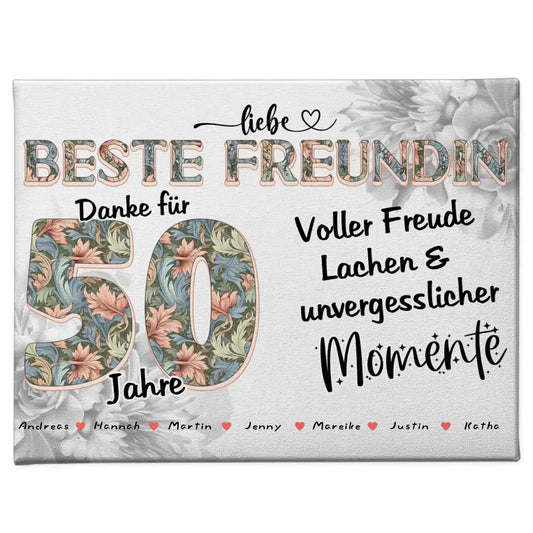 Beste Freundin Momente Leinwand Personalisiert zum 20 Geburtstag mit Fotos 1