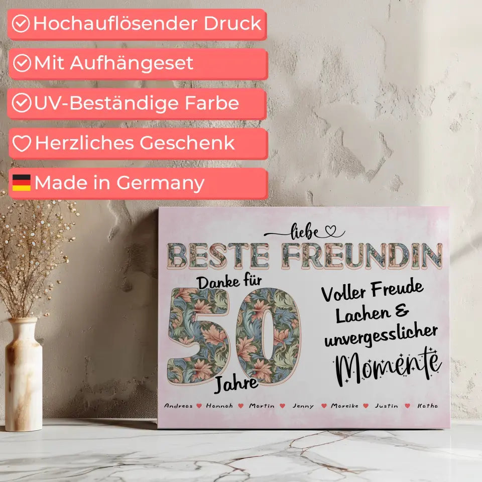 Beste Freundin Geschenk für 50 Geburtstag