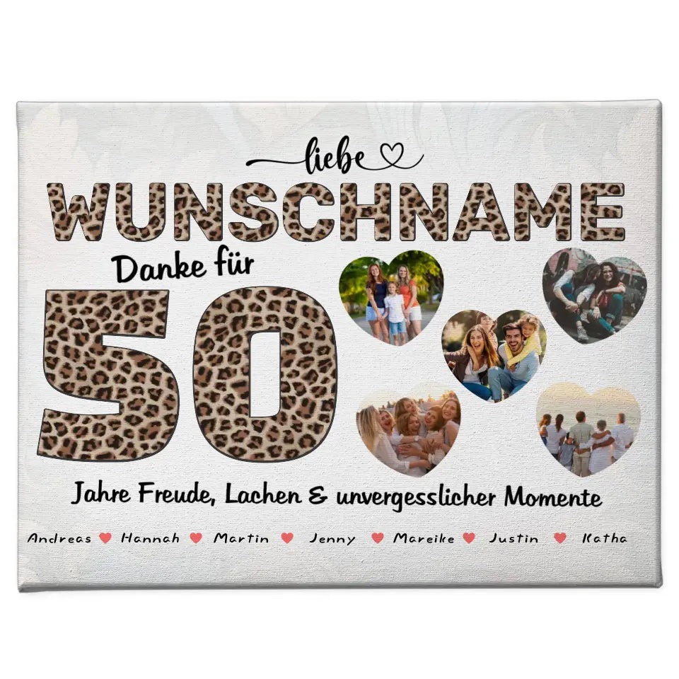 Geburtstags Leinwand für Mama 50 Geburstag personalisiert