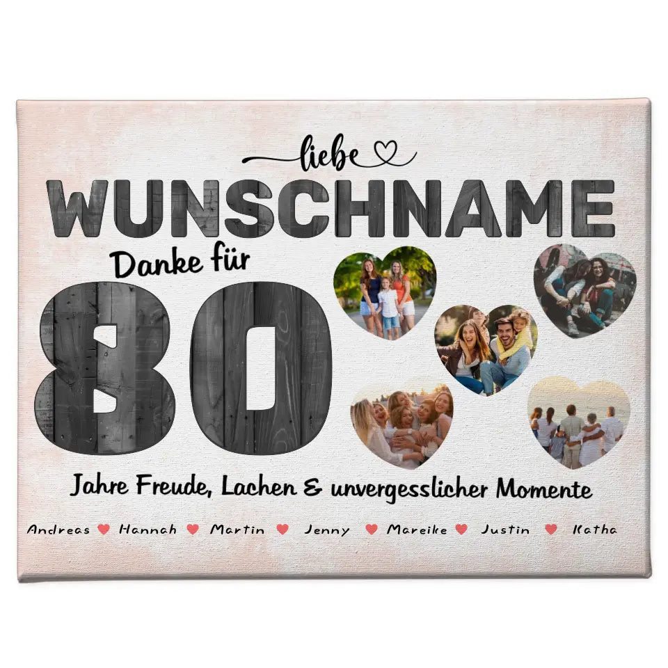 Geschenkidee zum 80 Geburstag Mama Poster personalisiert Alles Gute