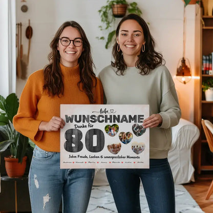 Geschenkidee zum 80 Geburstag Mama Poster personalisiert Alles Gute