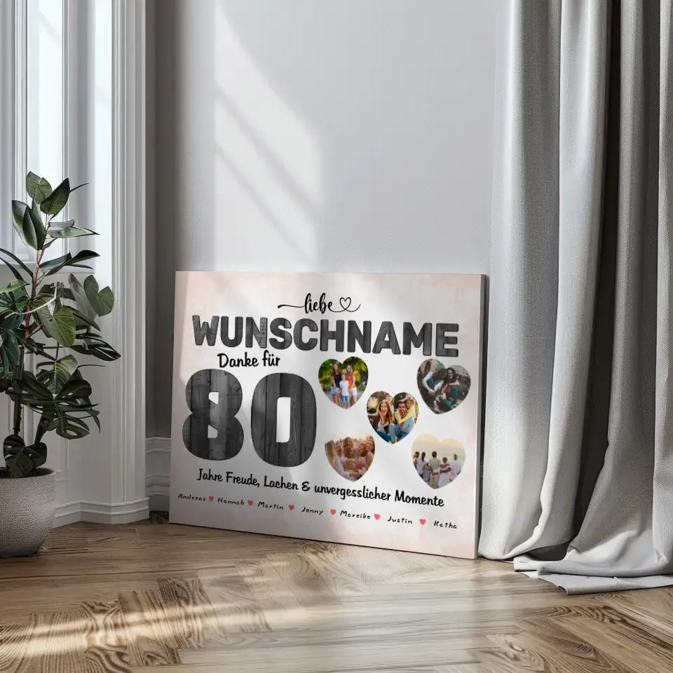 Geschenkidee zum 80 Geburstag Mama Poster personalisiert Alles Gute