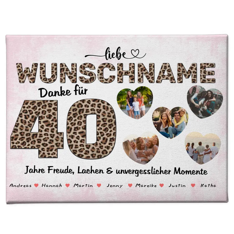 Poster mit Wunschname personalisiert 40 Geburstag Fotogeschenk