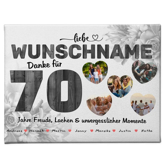 70 Geburstag Patentante Leinwand personalisiert mit Wunschname 5 Fotos