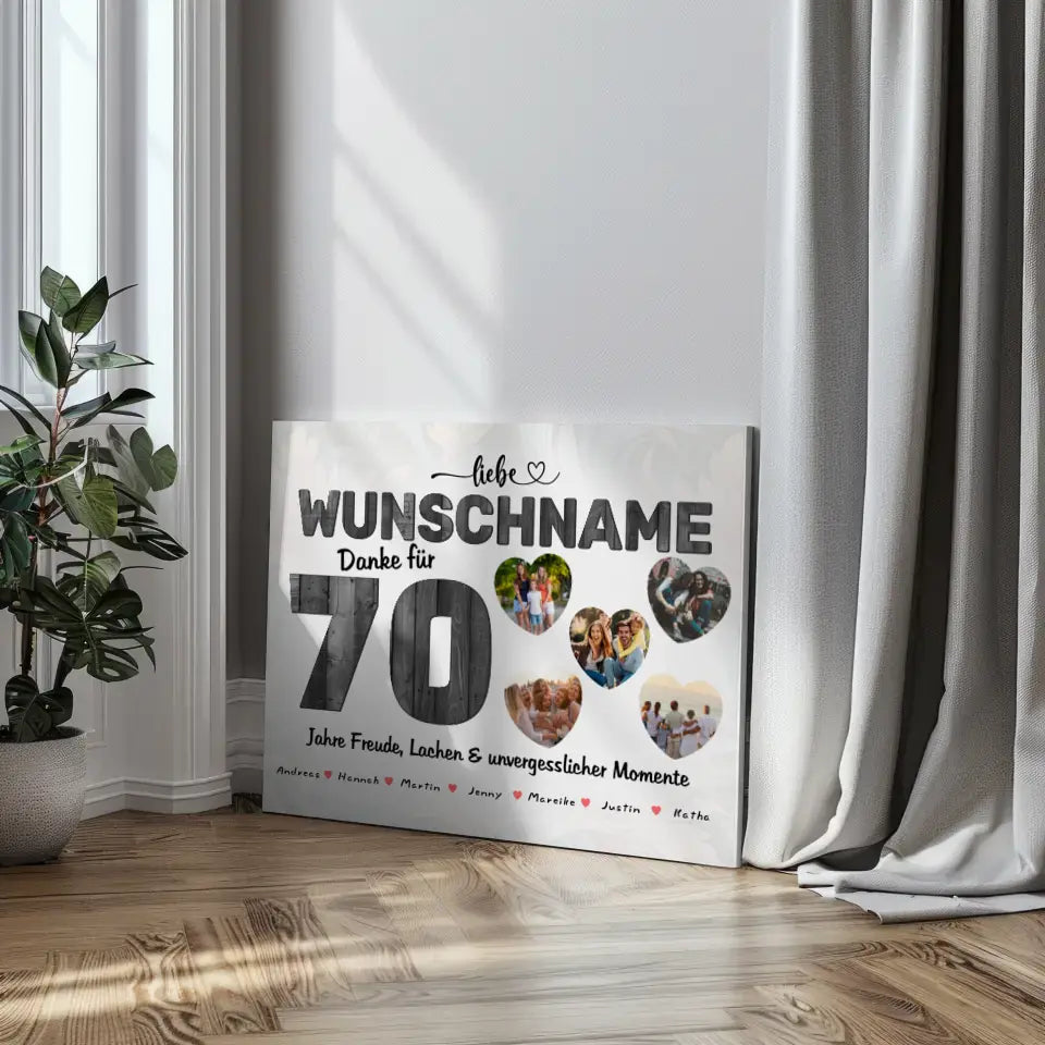 Geburtstags Leinwand für Tante 70 Geburstag Personalisiert