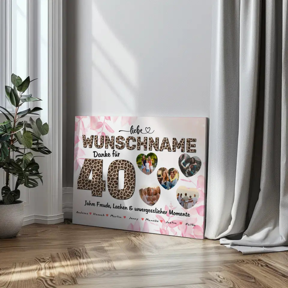 Personalisierte Patentante Poster 40 Geburstag Herzliches Geschenk