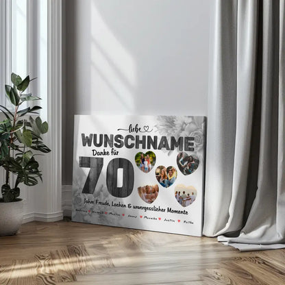 70 Geburstag Patentante Leinwand personalisiert mit Wunschname 5 Fotos