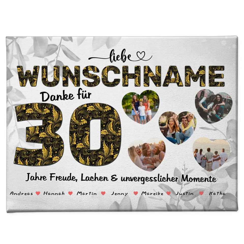 Poster mit Wunschname 30 Geburstag personalisiert Wunschname