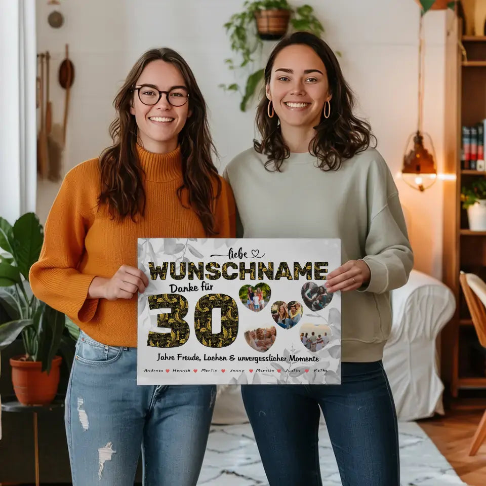 Poster mit Wunschname 30 Geburstag personalisiert Wunschname