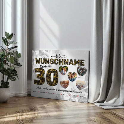 Poster mit Wunschname 30 Geburstag personalisiert Wunschname