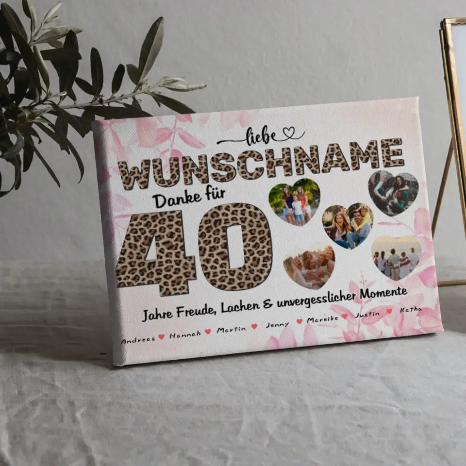 Personalisierte Patentante Poster 40 Geburstag Herzliches Geschenk