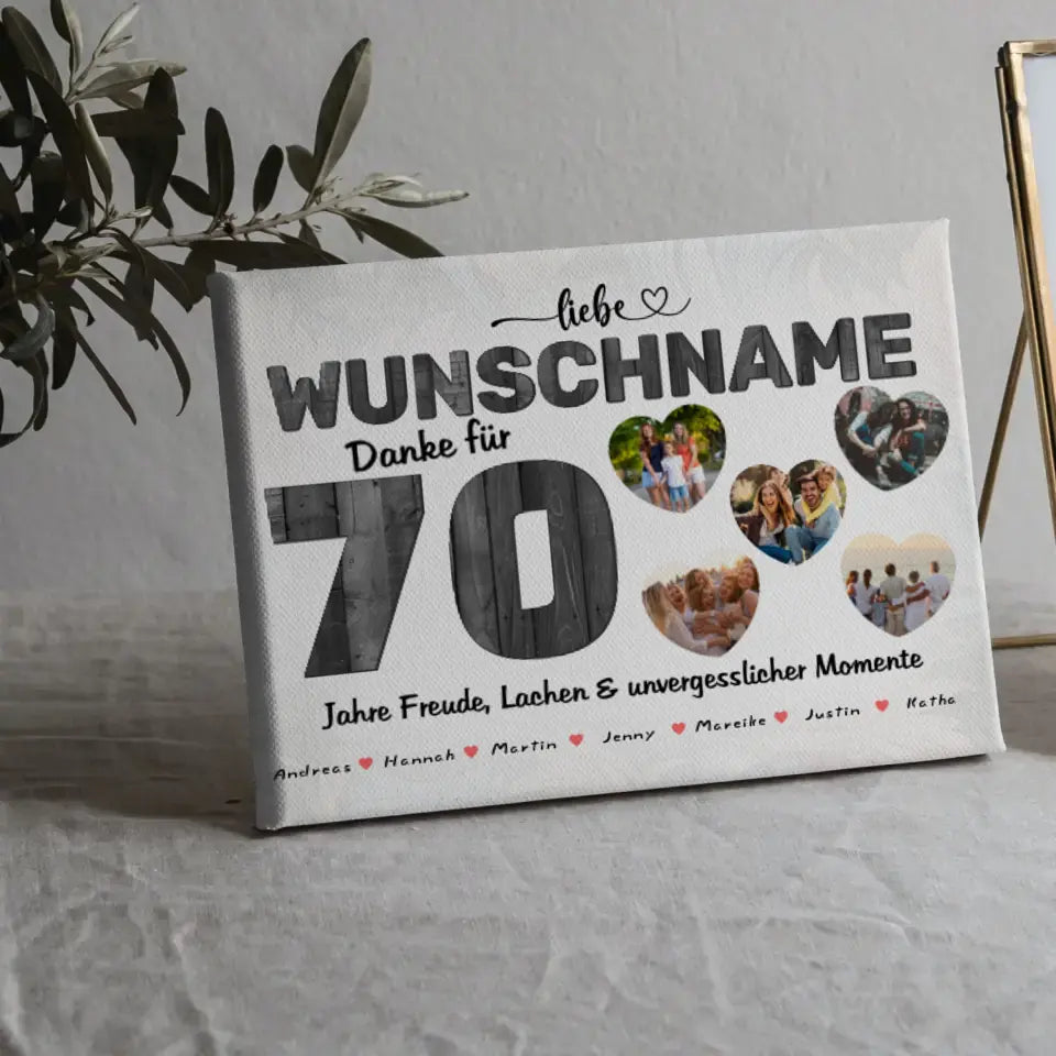 Geburtstags Leinwand für Tante 70 Geburstag Personalisiert