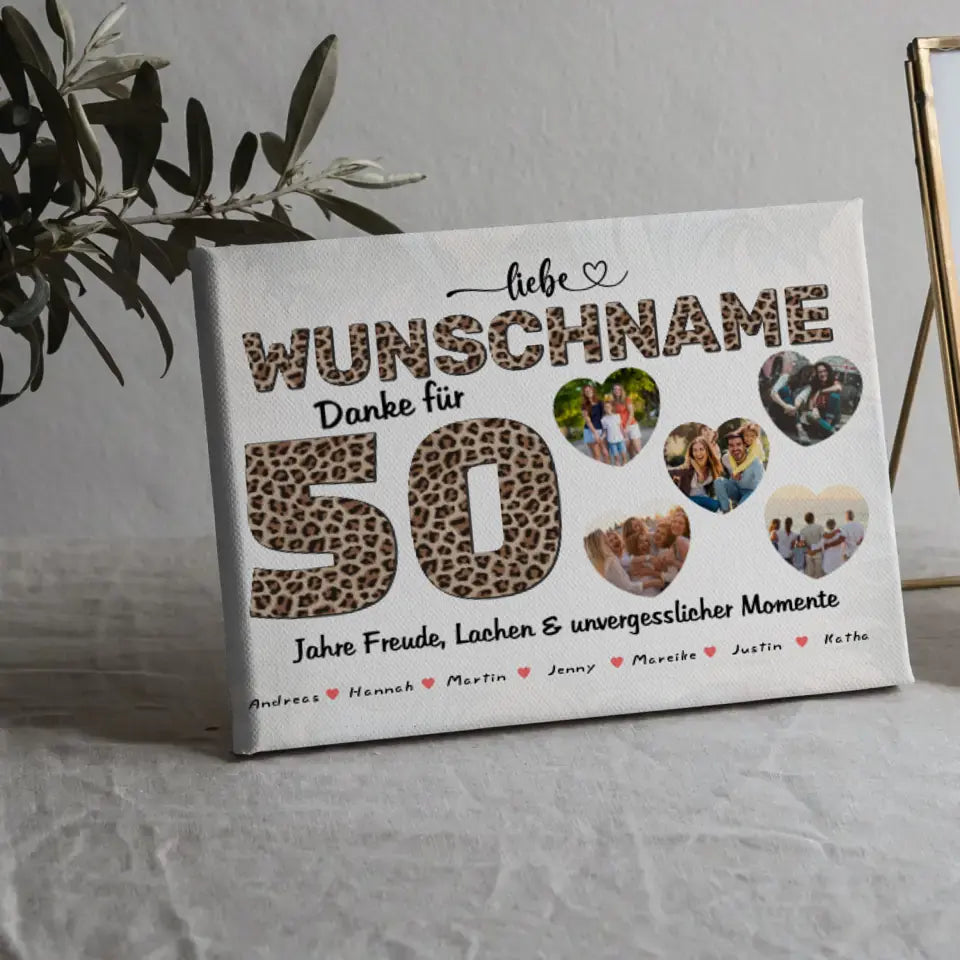 Geburtstags Leinwand für Mama 50 Geburstag personalisiert