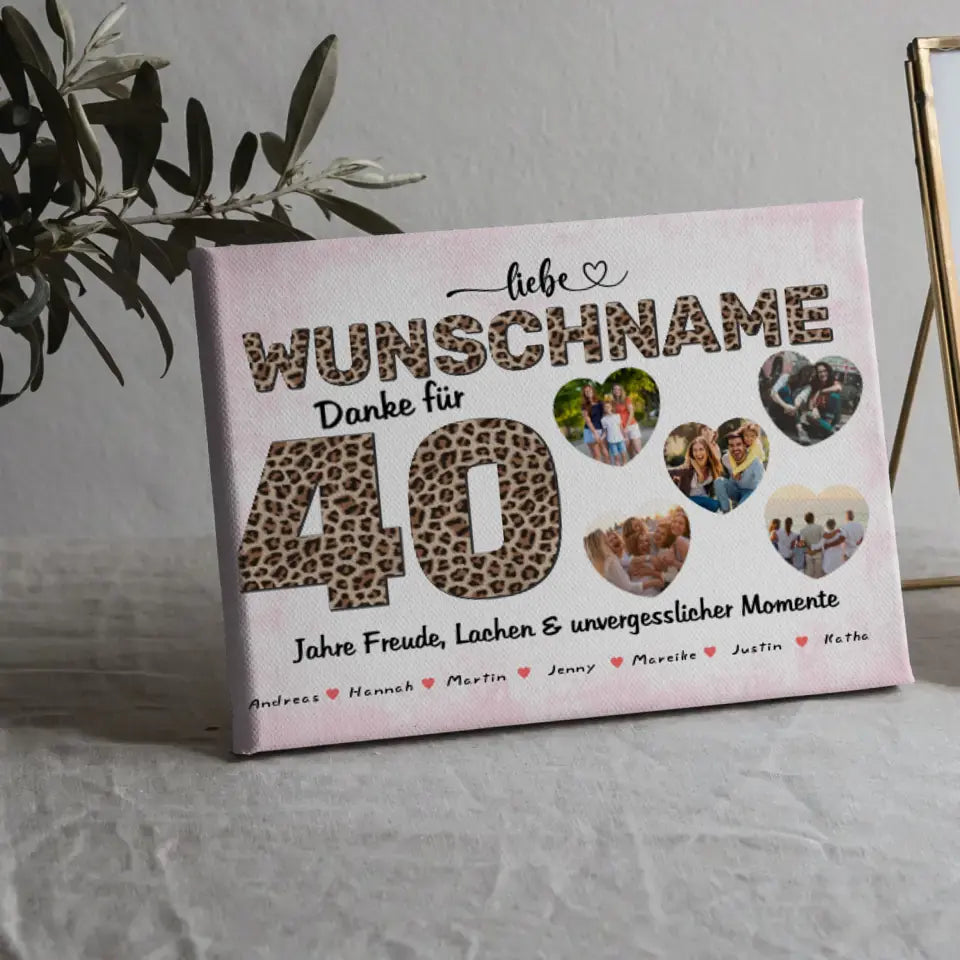 Poster mit Wunschname personalisiert 40 Geburstag Fotogeschenk